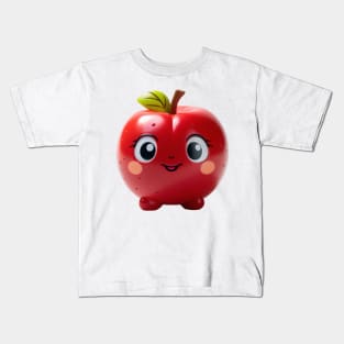 Cute Kawaii Red Apple Buddy Kids T-Shirt